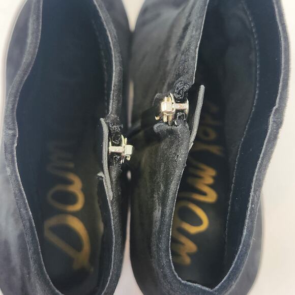 Sam Edelman Women Kinzey Black Suede Ankle Boot Bootie Size 7 M Kitten Heel Zip - Picture 6 of 9